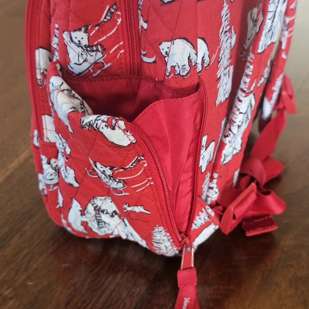 Vera Bradley Red Polar Bear Quilted Mini Backpack